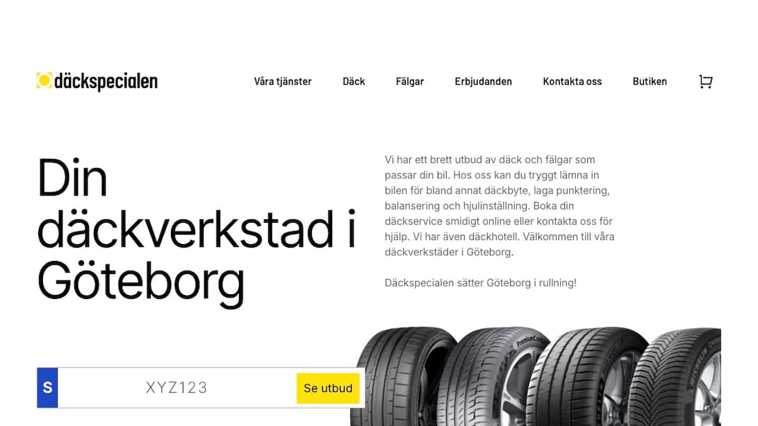 Däckspecialens hemsida
