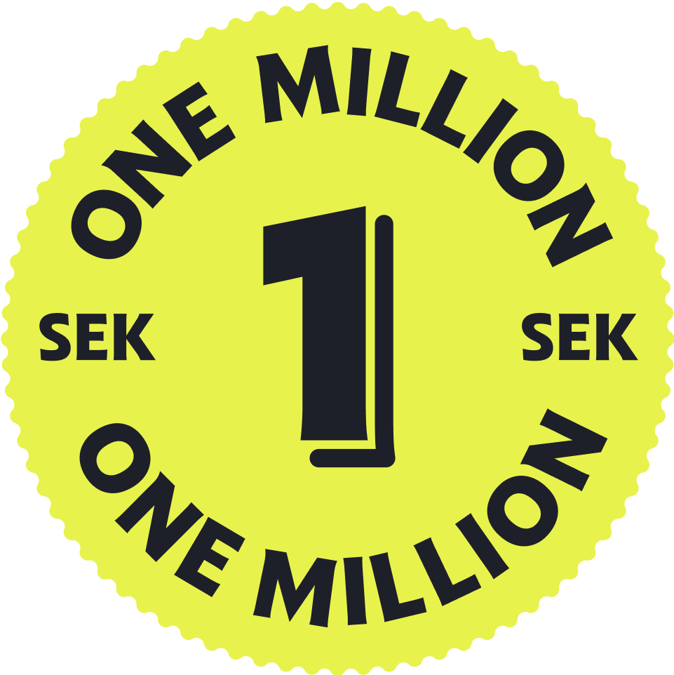 1 miljon sek sticker